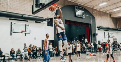 men playing basketball